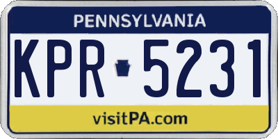 PA license plate KPR5231