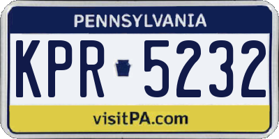 PA license plate KPR5232