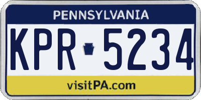 PA license plate KPR5234