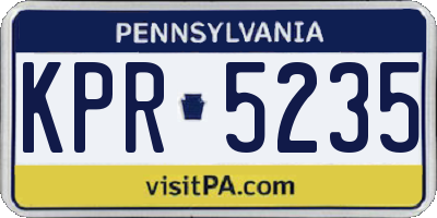 PA license plate KPR5235