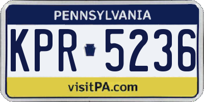 PA license plate KPR5236