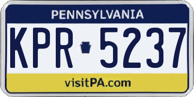 PA license plate KPR5237