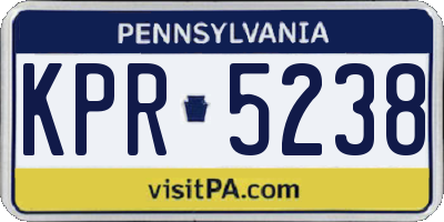 PA license plate KPR5238