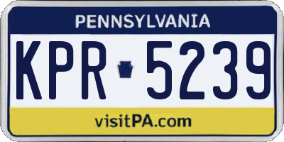 PA license plate KPR5239