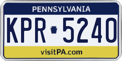 PA license plate KPR5240