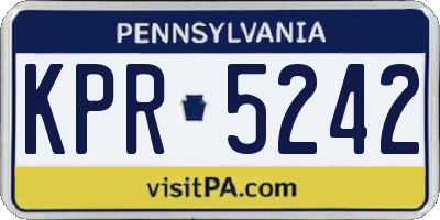 PA license plate KPR5242
