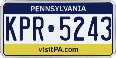 PA license plate KPR5243