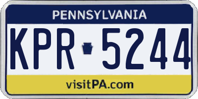 PA license plate KPR5244