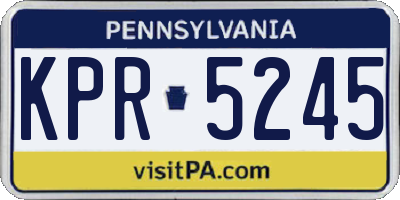 PA license plate KPR5245
