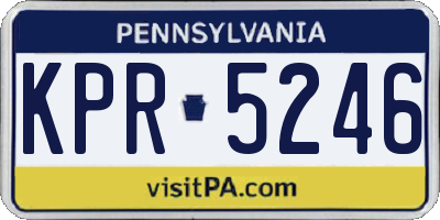 PA license plate KPR5246