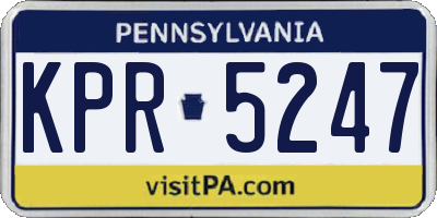 PA license plate KPR5247