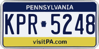 PA license plate KPR5248