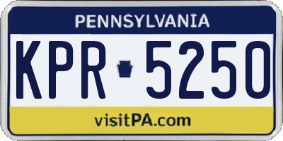 PA license plate KPR5250