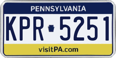 PA license plate KPR5251