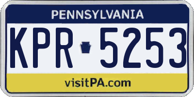 PA license plate KPR5253