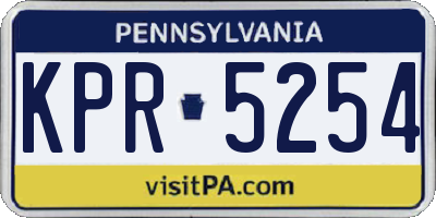 PA license plate KPR5254