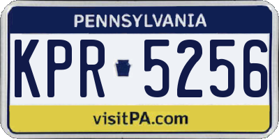PA license plate KPR5256