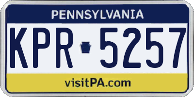 PA license plate KPR5257