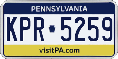 PA license plate KPR5259