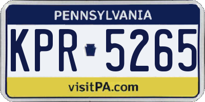 PA license plate KPR5265