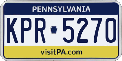 PA license plate KPR5270