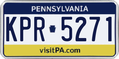 PA license plate KPR5271