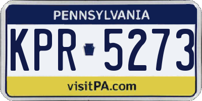 PA license plate KPR5273
