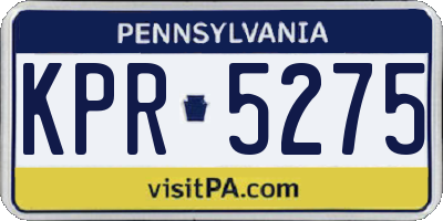 PA license plate KPR5275