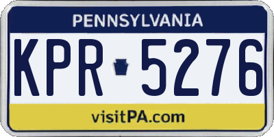 PA license plate KPR5276