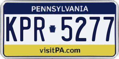 PA license plate KPR5277