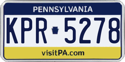PA license plate KPR5278