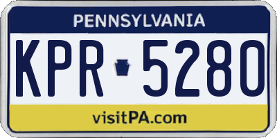 PA license plate KPR5280