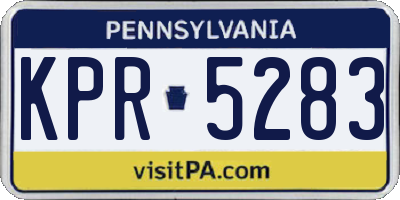 PA license plate KPR5283