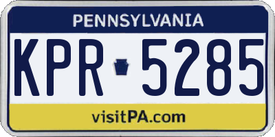 PA license plate KPR5285