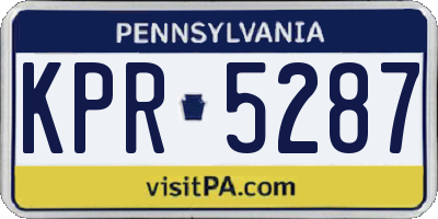 PA license plate KPR5287
