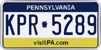 PA license plate KPR5289