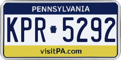 PA license plate KPR5292
