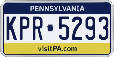 PA license plate KPR5293