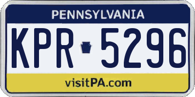 PA license plate KPR5296