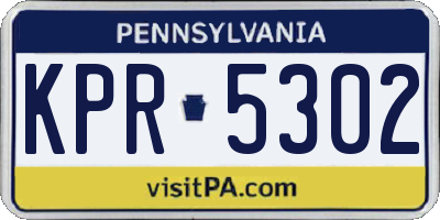 PA license plate KPR5302