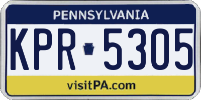 PA license plate KPR5305