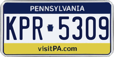 PA license plate KPR5309