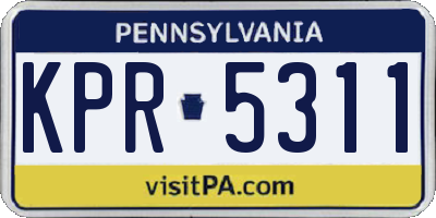 PA license plate KPR5311
