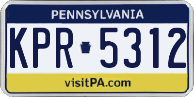 PA license plate KPR5312