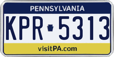 PA license plate KPR5313