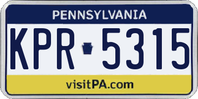 PA license plate KPR5315