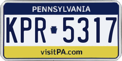 PA license plate KPR5317