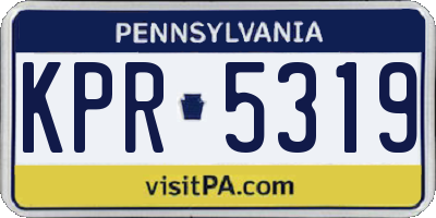 PA license plate KPR5319