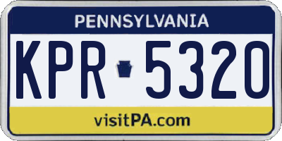 PA license plate KPR5320