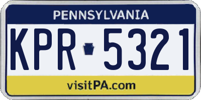 PA license plate KPR5321